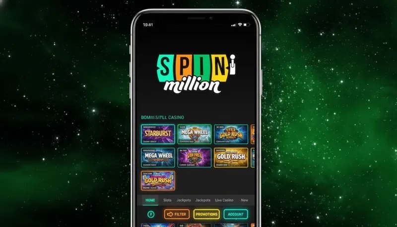 Capture d'écran de l'app SpinMillion Casino